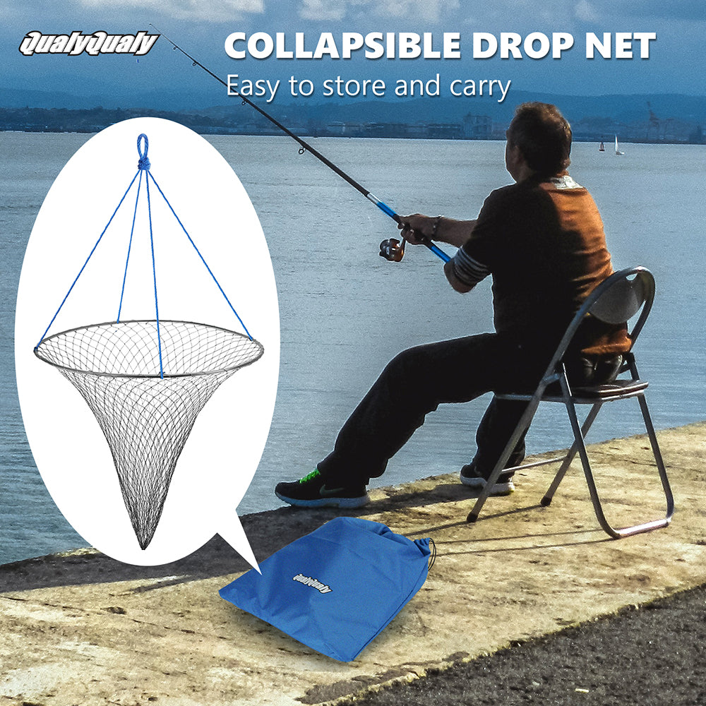 THKFISH Bridge and Pier Fishing Net with Rope for Sale