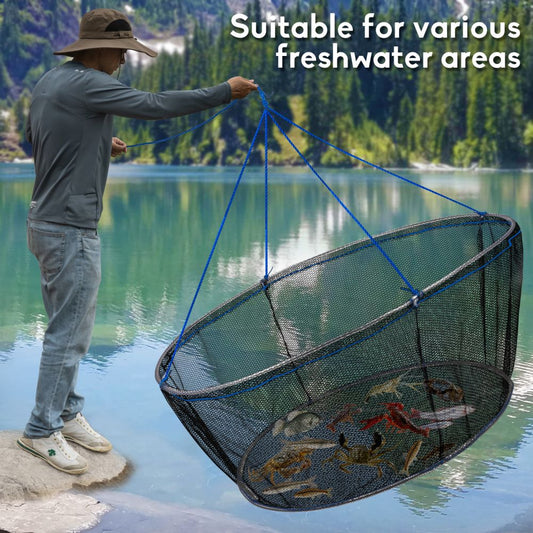 THKFISH Foldable Fishing Net for Minnows, Crawfish, Shrimp