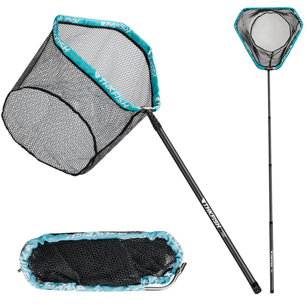 THKFISH Portable Telescopic Carbon Fiber Fishing Landing Net, 83” Telescopic Handle