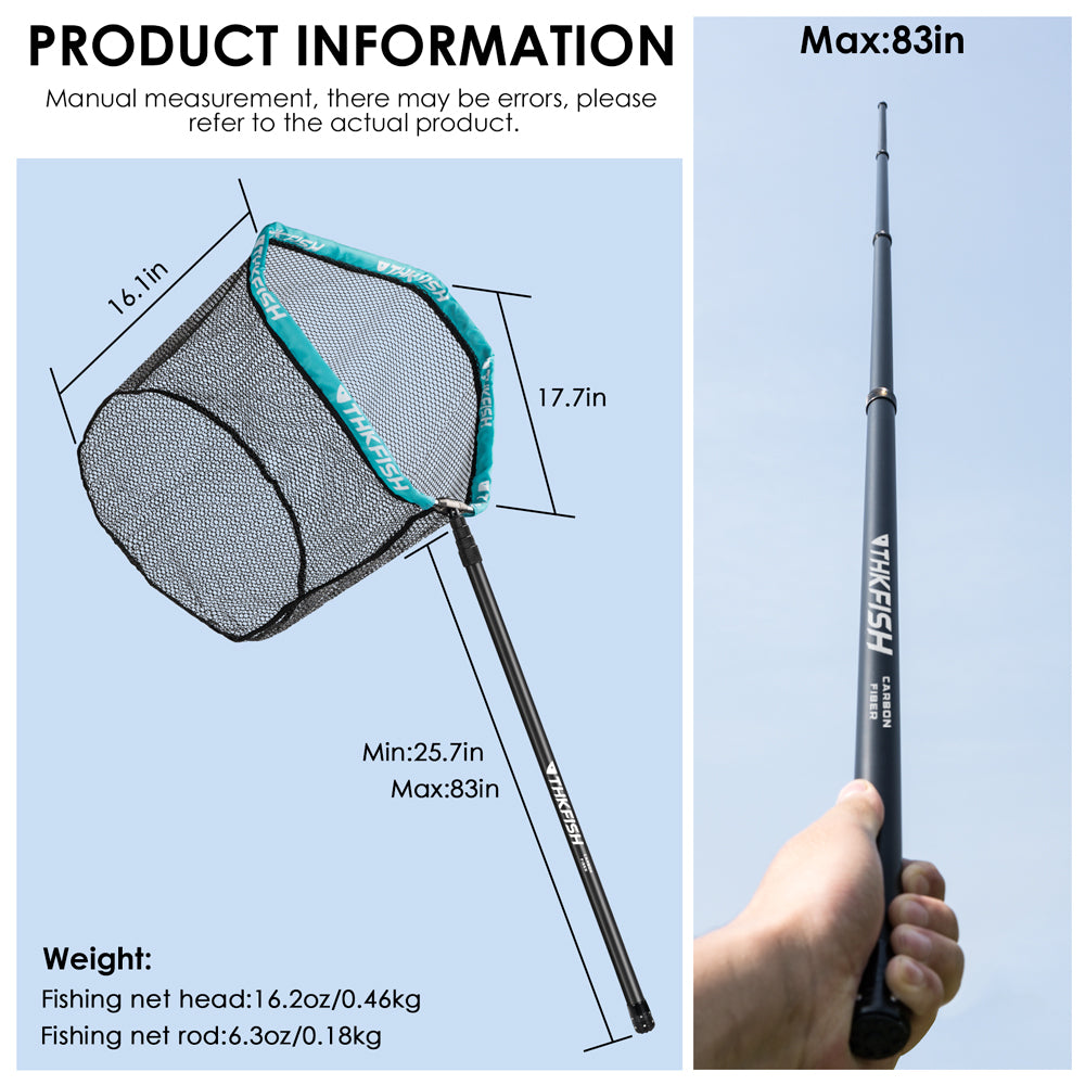 THKFISH Portable Telescopic Carbon Fiber Fishing Landing Net THKFISH Portable Telescopic Carbon Fiber Fishing Landing Net