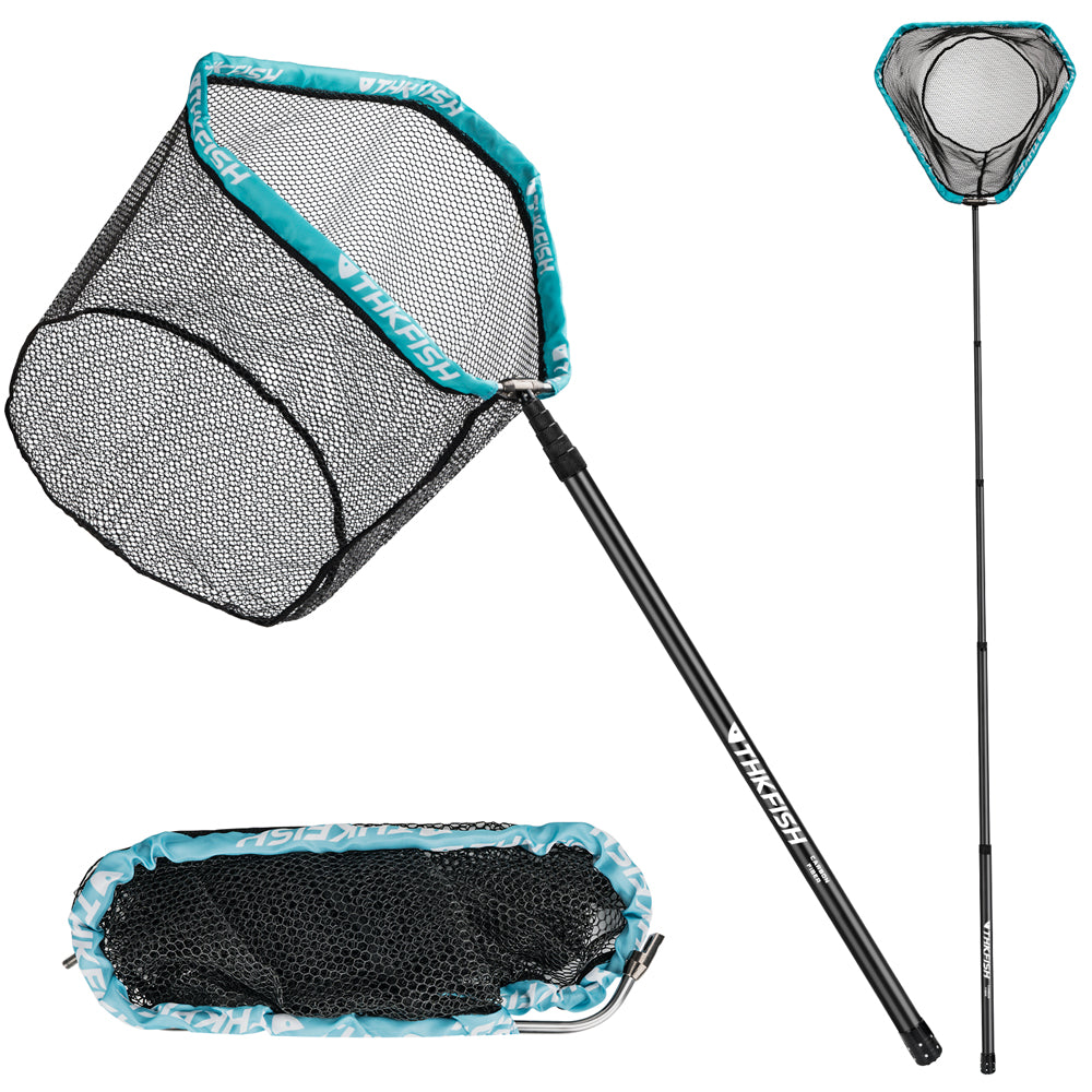 THKFISH Portable Telescopic Carbon Fiber Fishing Landing Net, 83 Telescopic Handle THKFISH Portable Telescopic Carbon Fiber Fishing Landing Net, 83 Telescopic Handle
