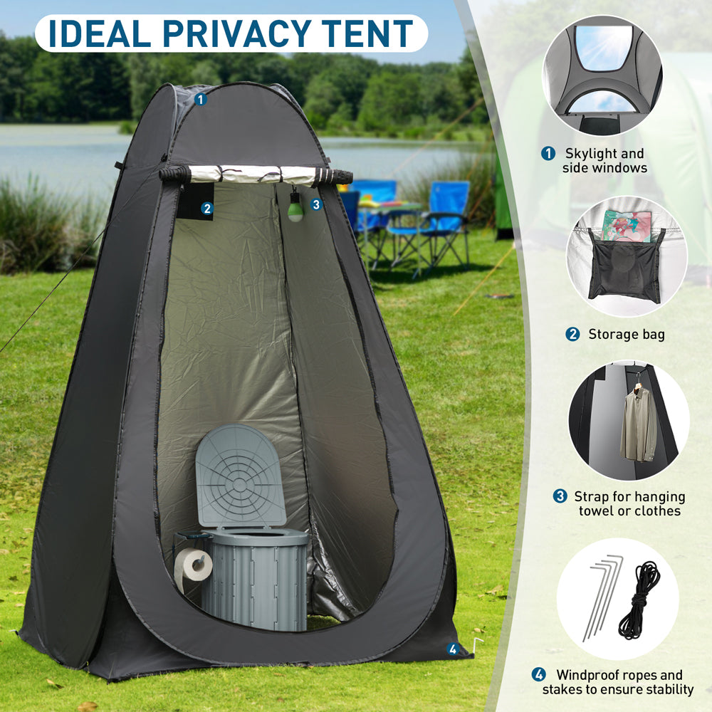 camping toilets for tents Portable Camping Toilet with Privacy Tent -Thallike 5-in-1 Outdoor Kit