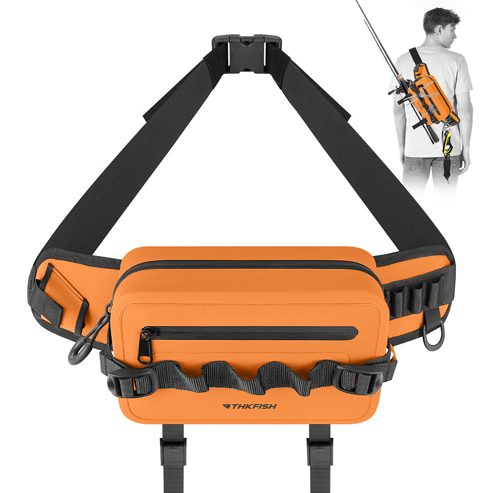 THKFISH Waterproof Flying Fishing Tackle Waist Bag with Rod Holders