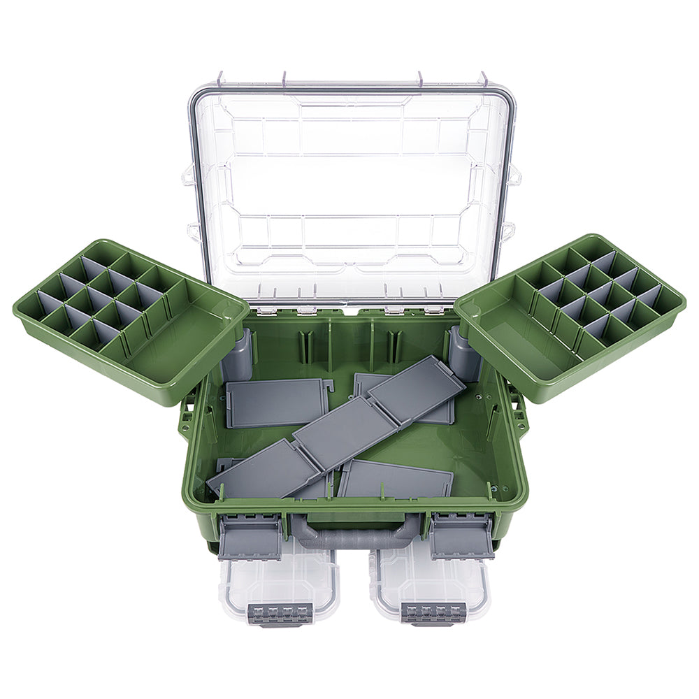 THKFISH Waterproof Fishing Tackle Box with 3500 Fishing Gear Box, Green