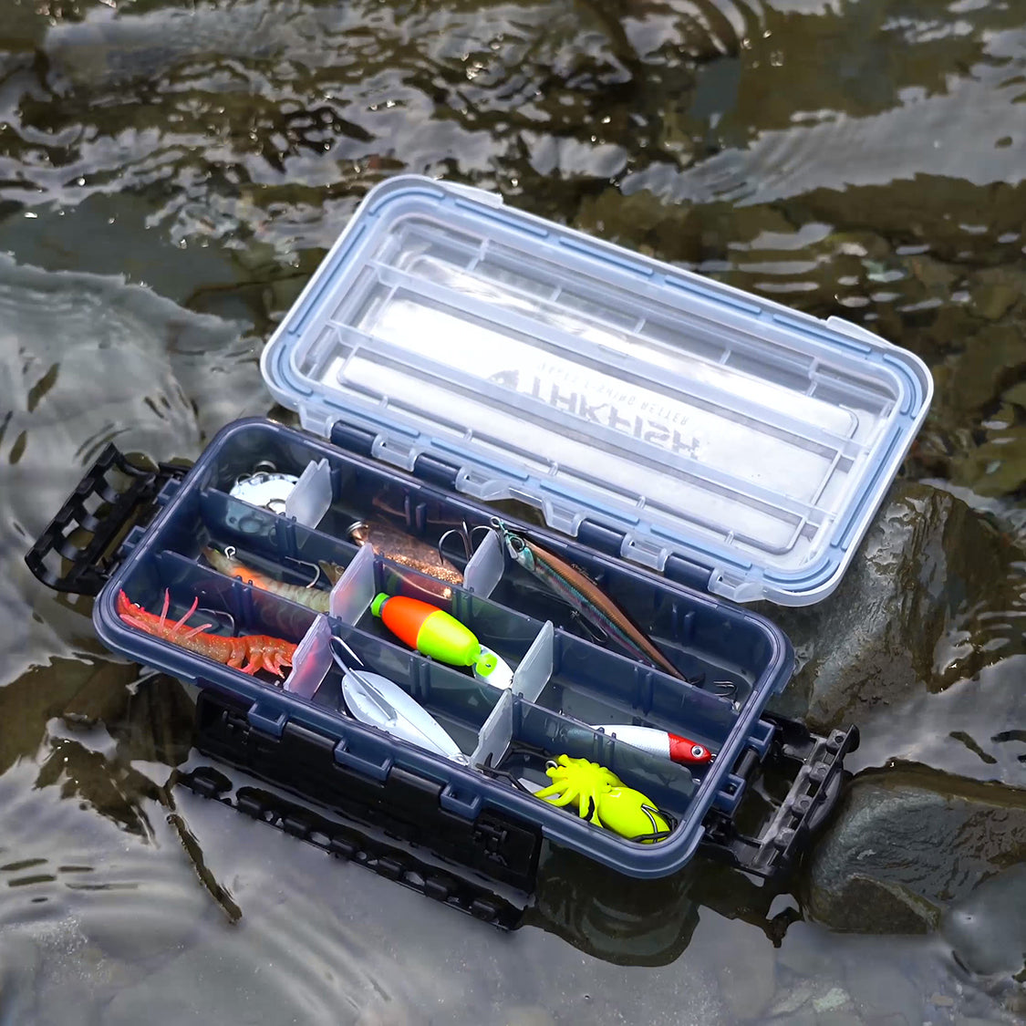 THKFISH 3400/3500 Waterproof Fishing Gear Tackle Box, 4PCS 3400