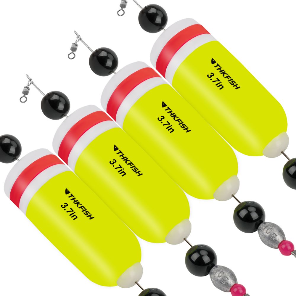 THKFISH 4PCS Popping Cork Rattle Weighted Bobbers