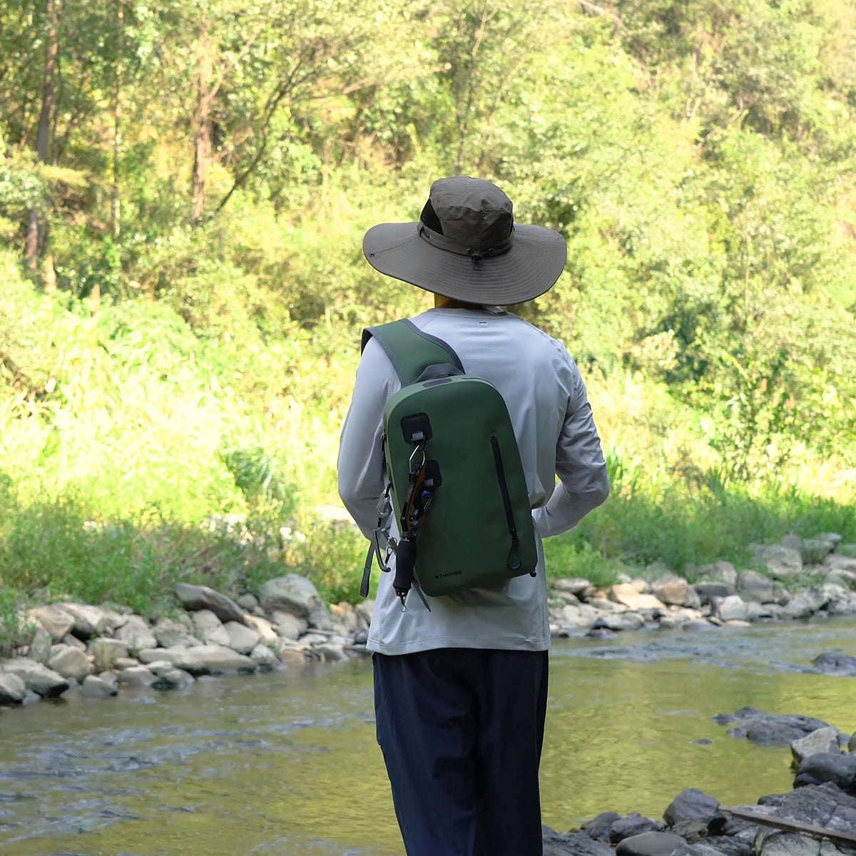 fishing mini backpack THKFISH IPX8 Waterproof Fishing Tackle Backpack, Green